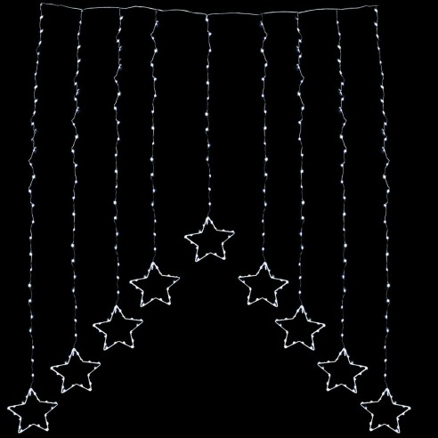 Tenda pioggia di stelle cavo trasparente 308 nano LED luce fredda fissa 1,2x1,2 m Prequ