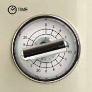 Forno a microonde con cottura combinata Girmi FM21 700W crema dettaglio manopola potenza