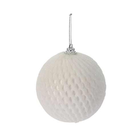 Pallina di Natale sfera rete bianco Ø 8 cm