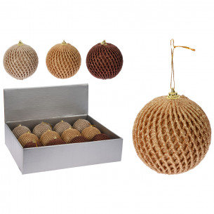Pallina di Natale sfera rete amber Ø 8 cm assortita H&S collection