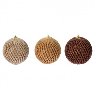 Pallina di Natale sfera rete amber Ø 8 cm assortita H&S collection 2