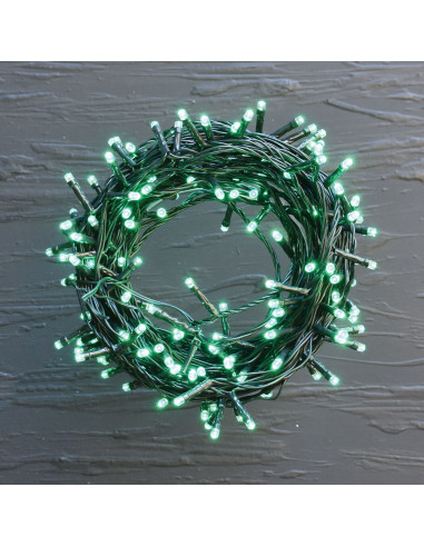Luci di Natale cavo verde 180 LED verde con memory giochi luce 12,6 m Prequ
