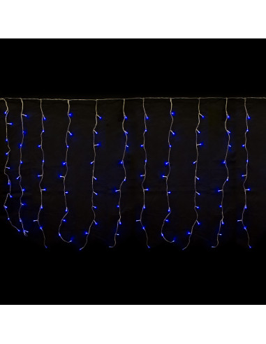Tenda luminosa cavo trasparente 240 LED blu giochi luce 4x1 m Prequ