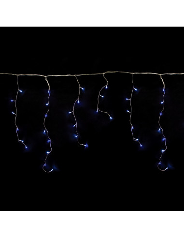 Tenda frastagliata stalattite luminosa cavo trasparente 72 LED blu giochi luce 2,20x0,8 m prolungabile Prequ