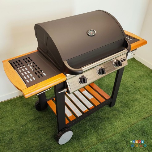 Set Da Barbecue Firefighter Classic Series 3 Pezzi – Pinze, Spatola E Forchetta In Acciaio Inox, Manici In Acero, Apribottiglie Integrato