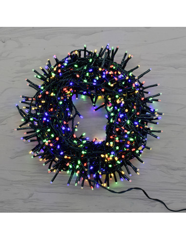 Luci di Natale cavo verde 800 micro LED multicolor con memory giochi luce 16 m Prequ