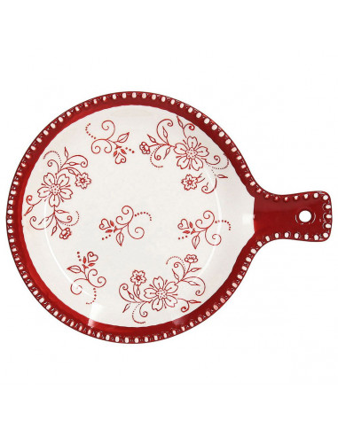 Ciotola rotonda con manico Natalia 27 cm porcellana rossa Tognana