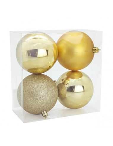 Palline di Natale oro Ø 8 cm confezione da 4 pezzi