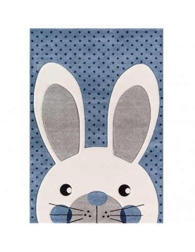 Tappeto arredo cameretta Rabbit 80x150 cm blu