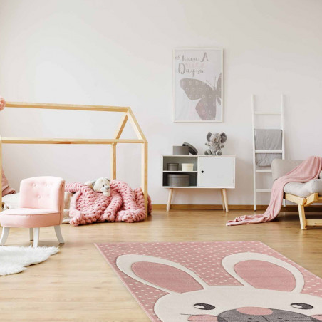 Tappeto arredo Rabbit 80x150 cm rosa Angelo Carillo - in vendita online