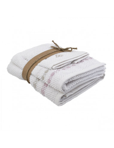 Set asciugamani in cotone Blanche rosa 3pz Saniplast
