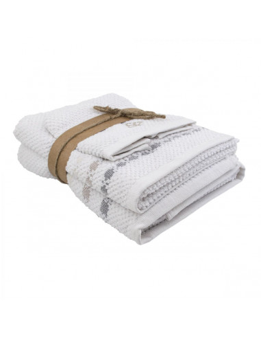 Set asciugamani in cotone Blanche naturale 3pz Saniplast