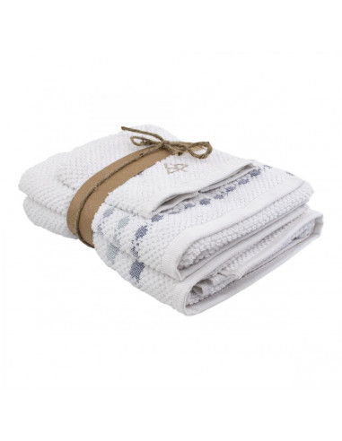 Set asciugamani in cotone Blanche azzurro 3pz Saniplast