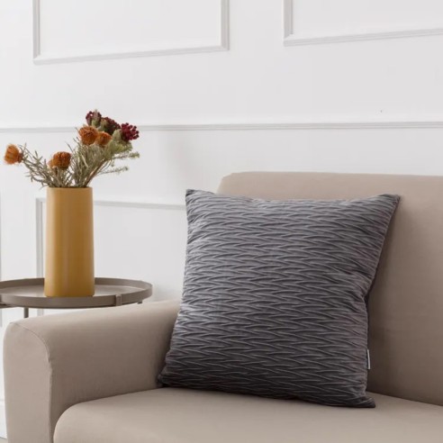 Cuscino arredo Giulia plisse 50x50 cm grigio Angelo Carillo