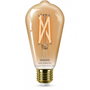 Lampadina Smart Filament Ambrata Dimmerabile Tunable E27 50W Edison 5000 K Philips