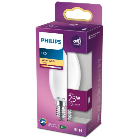 Lampadina Candela 2,2 W 25 W E14 250 lm 2700 K Philips