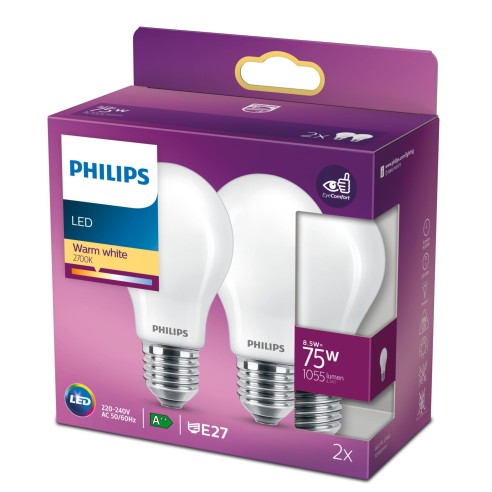 Lampadina a goccia 8,5 W 75 W E27 1055 lm 2700 K Philips