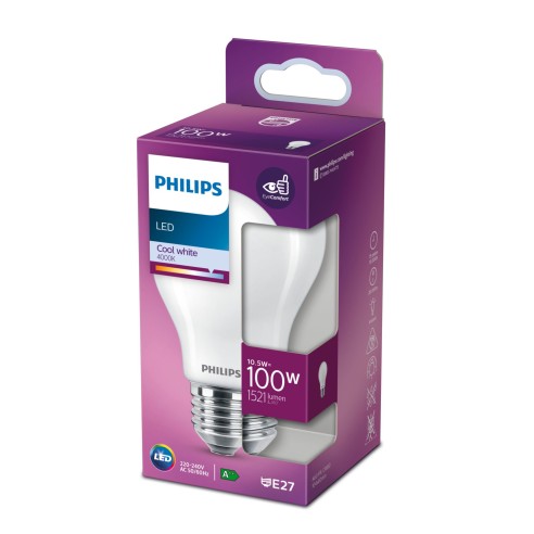 Lampadina a goccia 10,5 W 100 W E27 1521 lm 4000 K Philips