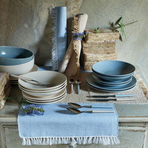 Runner tavolo 40x140 cm cotone riciclato beige di Tognana 2