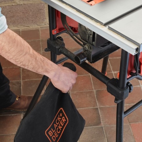 Sega a banco 1800W lama 254 mm con gambe di supporto Black Decker BES720-QS sacco raccogli polvere