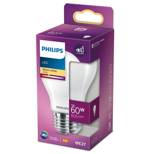 Lampadina a goccia 7 W 60 W E27 806 lm 2700 K Philips box