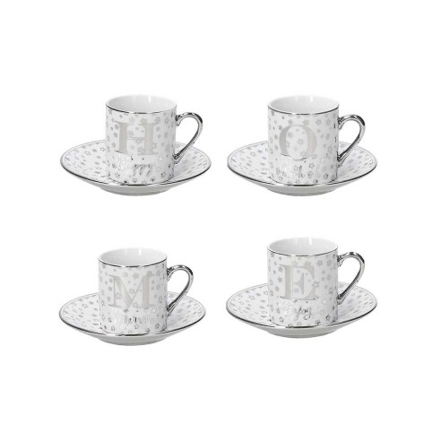 Tazzine caffè con piattino 70 cc Home porcellana argento 4