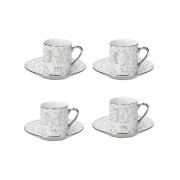 Tazzine caffè con piattino 70 cc Home porcellana argento 4