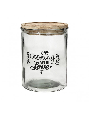 Barattolo grande con coperchio 1850 cc Cooking with Love vetro
