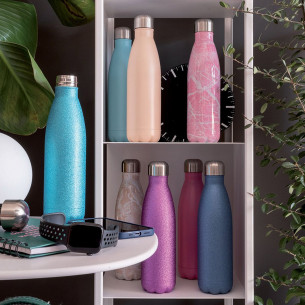Bottiglia termica 500 cc acciaio inox glitter blu tiffany di Tognana 2