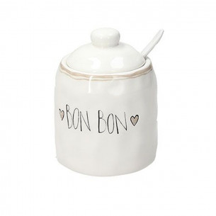 Zuccheriera 250 cc Amour in stoneware bianco di Tognana