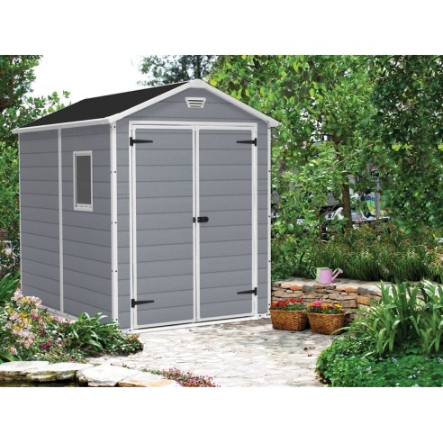 Keter casetta da giardino Manor 6x8 grigio ambientata