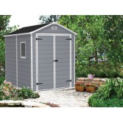 Keter casetta da giardino Manor 6x8 grigio ambientata