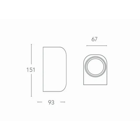 Applique da esterno One 2xGU10 IP54 IN.TEC. dimensioni