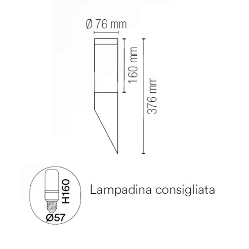Applique da esterno Tokyo in acciaio bronzo, E27, IP44 Intec dimensioni