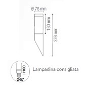 Applique da esterno Tokyo in acciaio bronzo, E27, IP44 Intec dimensioni