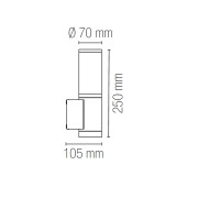 Applique da esterno LED Discovery in alluminio, antracite, IP54 IN.TEC. dimensione