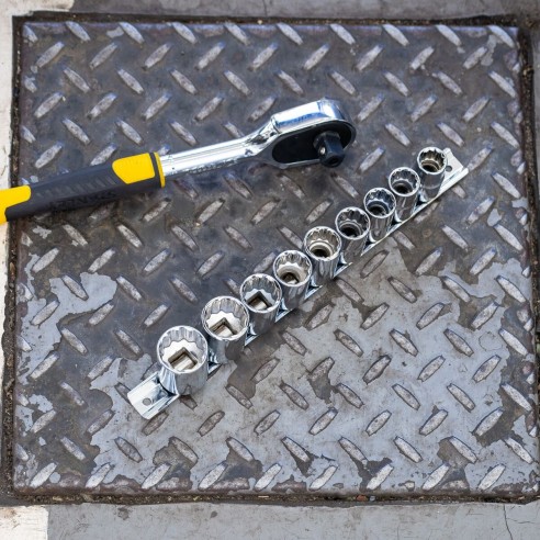 Set kit cricchetto con bussole 11 pz attacco 3/8" Stanley STMT82670-0
