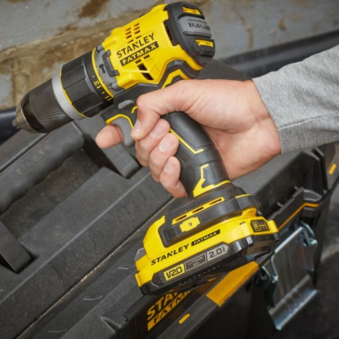 Trapano avvitatore a percussione Brushless 18V Stanley Fatmax V20 SFMCD721B-XJ
