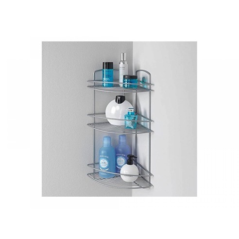 Portasapone doccia angolare Onda 3 ripiani satinato Metaltex