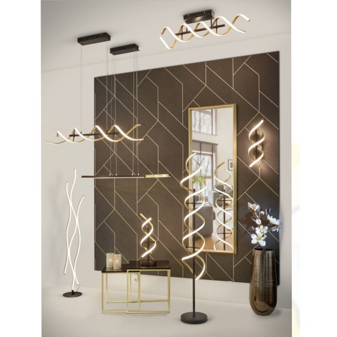 Sequence applique LED switch integrato ottone/nero 22W Trio