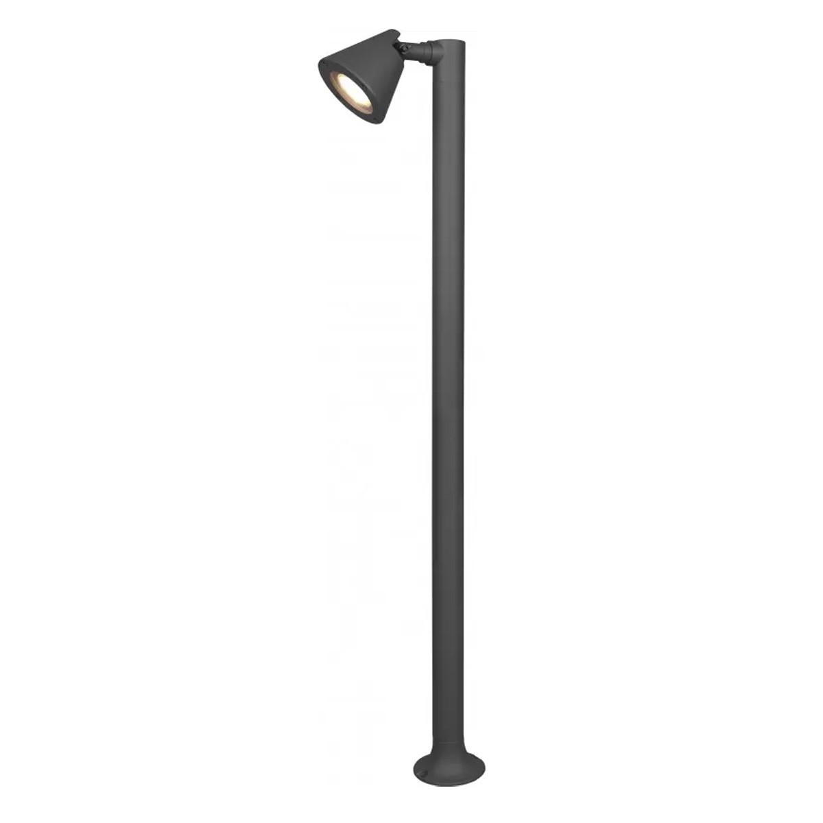 Partenopea® Lampione a led lampioncino con attacco per Lampadine E27 illuminazione da esterno palo da giardino per sentieri moderno (Nero 1 Metro, Luce calda 3000