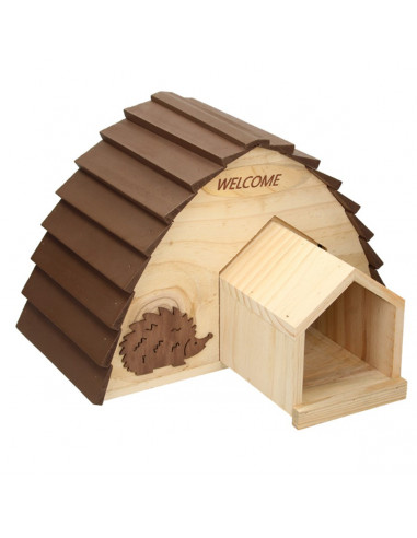 Casetta per ricci in legno, rifugio per porcospini da giardino
