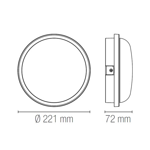 Plafoniera da esterno LED Ever in policarbonato, 20W, 2500LM, IP65 dimensioni