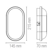 Plafoniera da esterno LED Shelly ovale, IP65 dimensioni