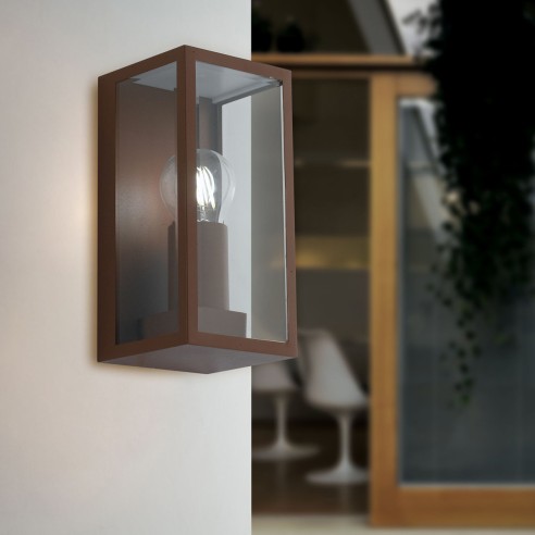 Applique da esterno Mondrian in metallo, 1xE27, IP44 bronzo In.tec