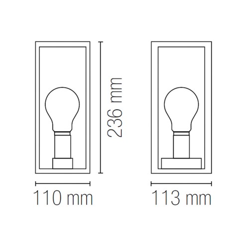 Applique da esterno Mondrian in metallo, 1xE27, IP44 In.tec