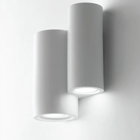 Applique Banjie in gesso bianco verniciabile 4xGU10 IN.TEC.