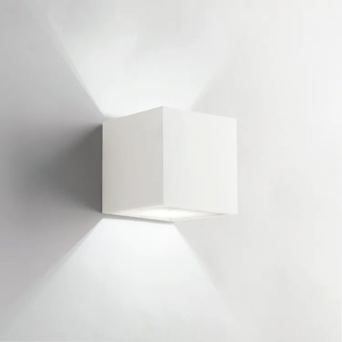 Applique Rubik in gesso bianco verniciabile 1xG9 IN.TEC.