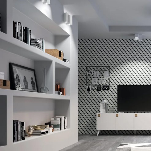 Applique Foster in gesso bianco verniciabile 4xGU10 IN.TEC.