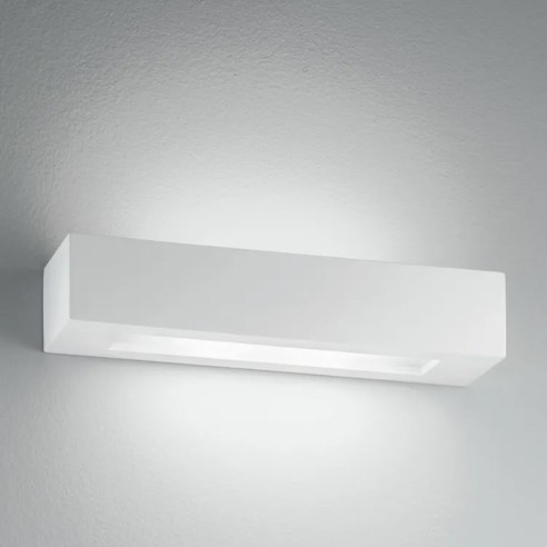 Applique Candida in gesso bianco verniciabile 2xE14